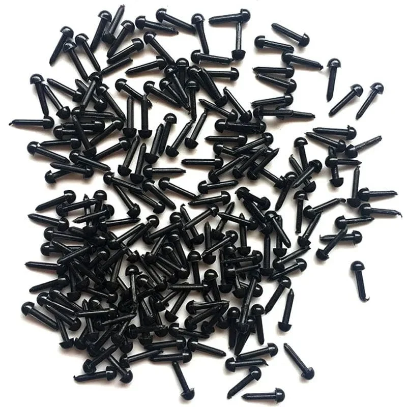 Heißer Verkauf 200 teile/los Kunststoff Augen 3/4/5/6mm Nadel Filzen für Teddybären Puppen Tiere schwarz Augen Puppen Zubehör