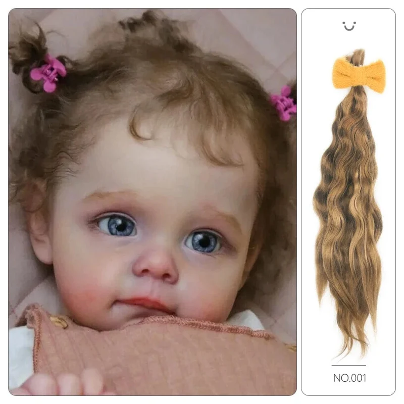 「natürliches lockiges Haar」Die lebensechte Puppenperücke aus Mohair der Marke Witdiy ist so weich wie Lanugohaar und verwendet sichere Farbstoffe, also fühlen Sie sich frei