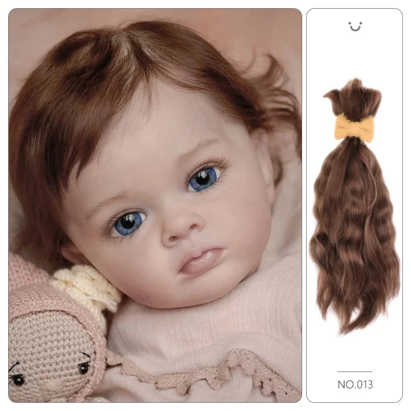 「natürliches lockiges Haar」Die lebensechte Puppenperücke aus Mohair der Marke Witdiy ist so weich wie Lanugohaar und verwendet sichere Farbstoffe, also fühlen Sie sich frei