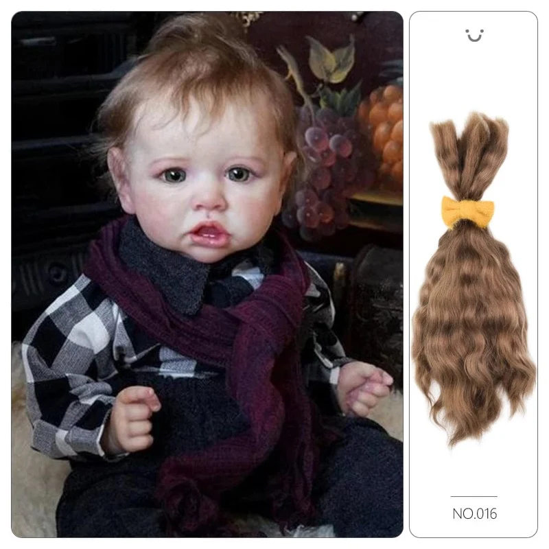 「natürliches lockiges Haar」Die lebensechte Puppenperücke aus Mohair der Marke Witdiy ist so weich wie Lanugohaar und verwendet sichere Farbstoffe, also fühlen Sie sich frei