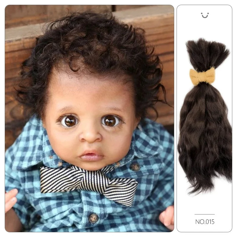「natürliches lockiges Haar」Die lebensechte Puppenperücke aus Mohair der Marke Witdiy ist so weich wie Lanugohaar und verwendet sichere Farbstoffe, also fühlen Sie sich frei