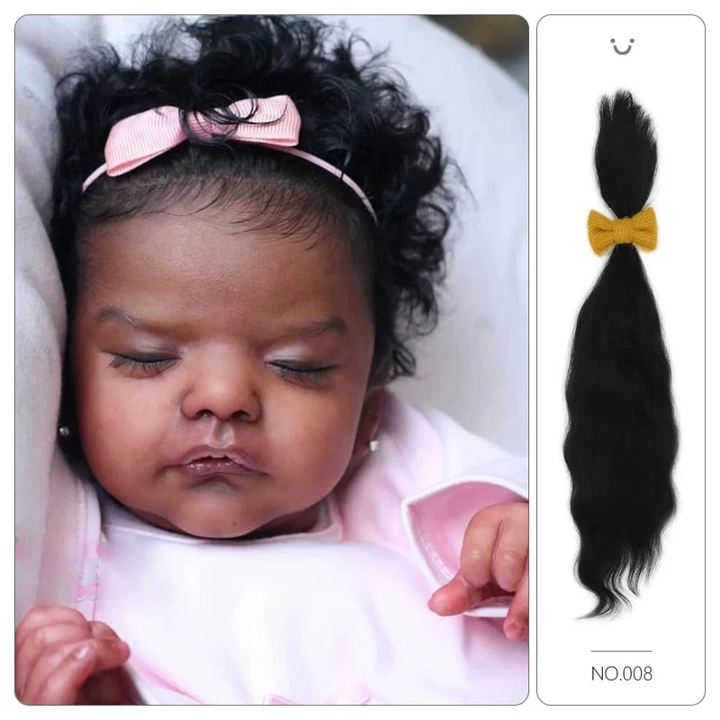 「natürliches lockiges Haar」Die lebensechte Puppenperücke aus Mohair der Marke Witdiy ist so weich wie Lanugohaar und verwendet sichere Farbstoffe, also fühlen Sie sich frei