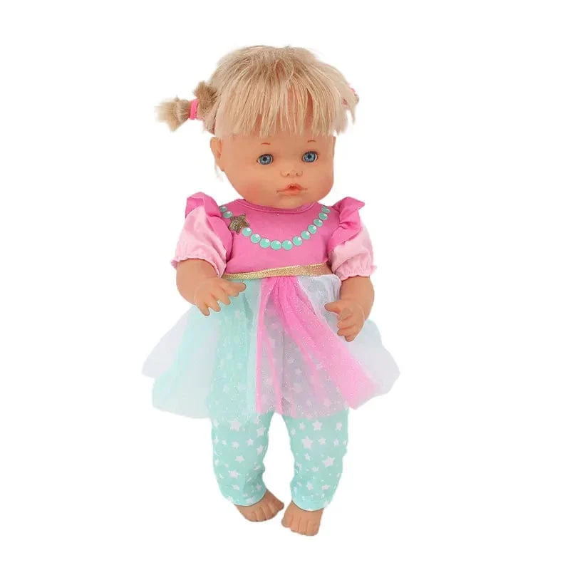 Neues Kleid passt 42 cm Puppe Nenuco Ropa y su Hermanita 17 Zoll Mädchenpuppenkleidung