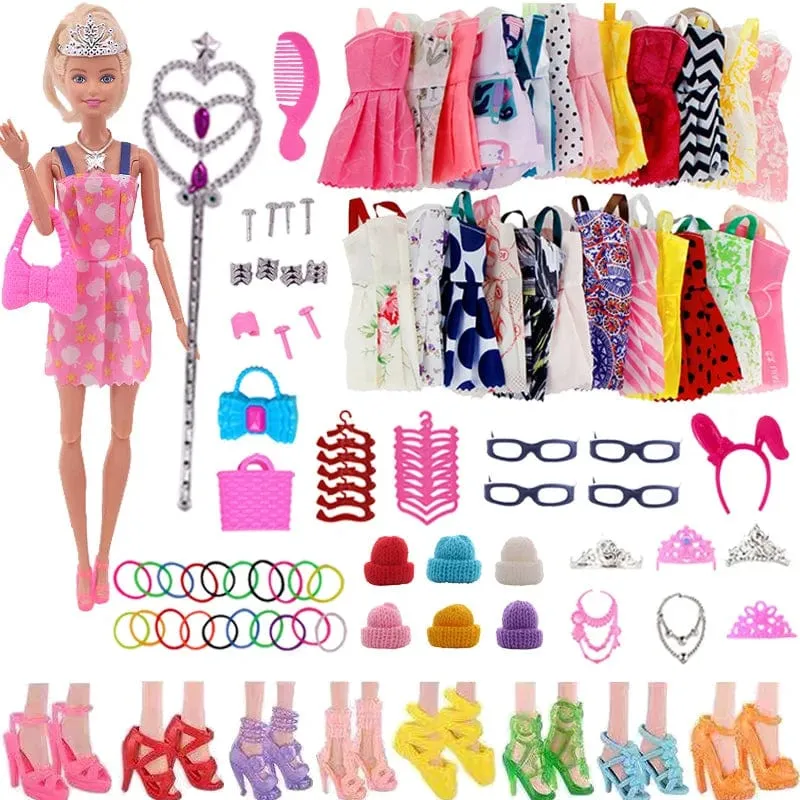Pop-Kleidung für Barbis-Puppe, Abendkleid und Zubehör, passend für 11.5-Zoll-Barbis-Puppe, Party, Alltag, Freizeitkleidung, Zubehör, Spielzeug