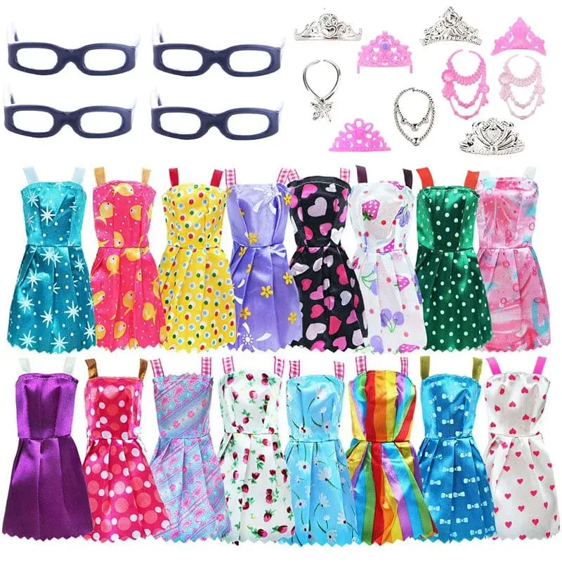 Pop-Kleidung für Barbis-Puppe, Abendkleid und Zubehör, passend für 11.5-Zoll-Barbis-Puppe, Party, Alltag, Freizeitkleidung, Zubehör, Spielzeug
