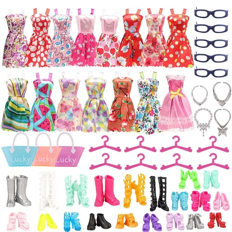 Pop-Kleidung für Barbis-Puppe, Abendkleid und Zubehör, passend für 11.5-Zoll-Barbis-Puppe, Party, Alltag, Freizeitkleidung, Zubehör, Spielzeug