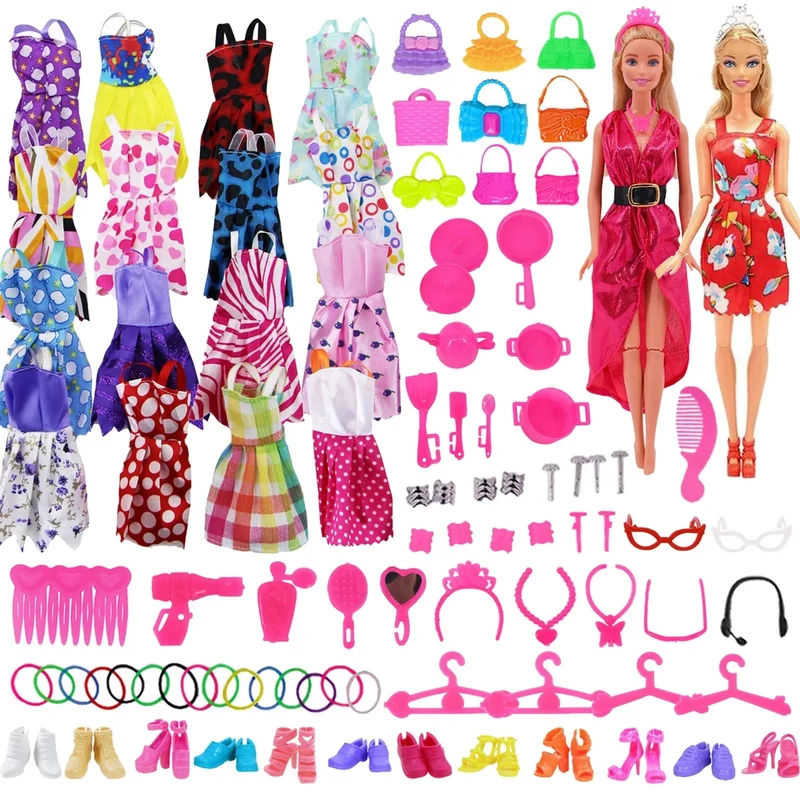 Pop-Kleidung für Barbis-Puppe, Abendkleid und Zubehör, passend für 11.5-Zoll-Barbis-Puppe, Party, Alltag, Freizeitkleidung, Zubehör, Spielzeug