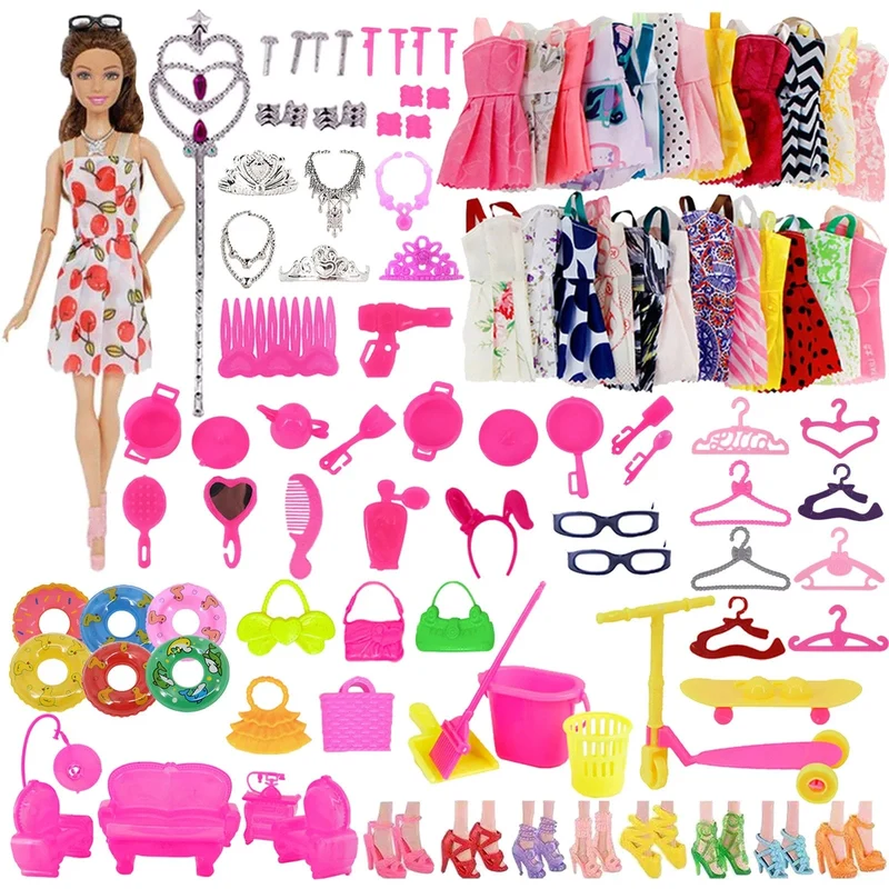 Pop-Kleidung für Barbis-Puppe, Abendkleid und Zubehör, passend für 11.5-Zoll-Barbis-Puppe, Party, Alltag, Freizeitkleidung, Zubehör, Spielzeug