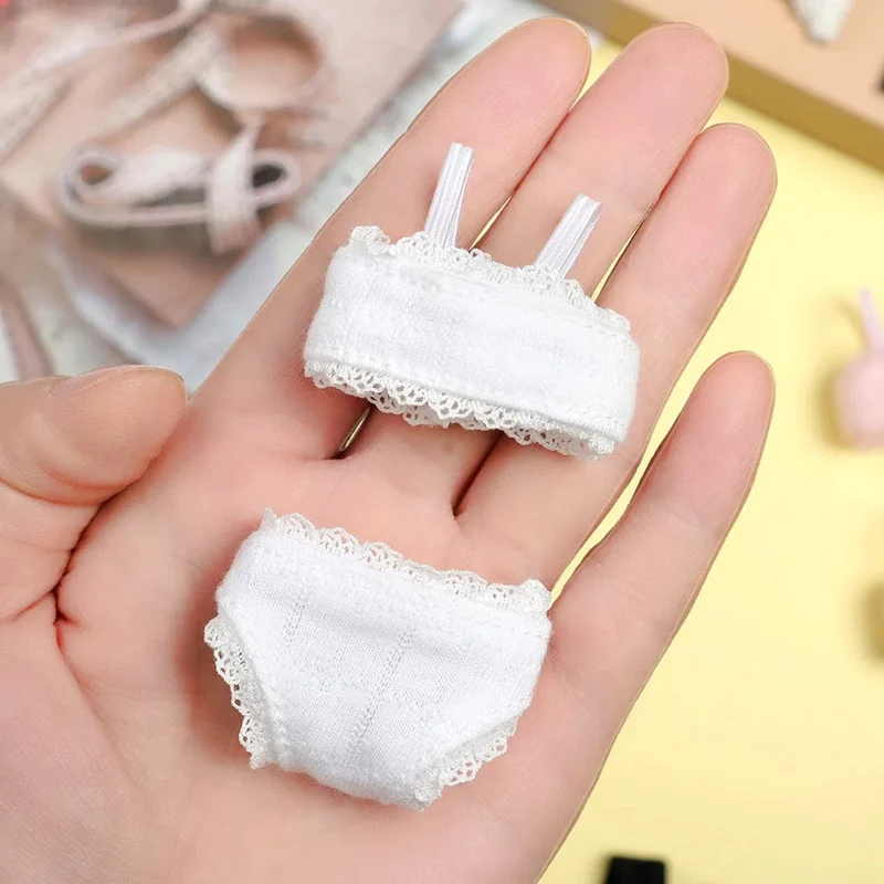 1Set Weiche Spitze Unterwäsche Bh Slip Für 30CM Puppe 1/6 Knickers Für Blythe 1/6 BJD Puppen Top Unterhose für Puppenhaus Kinder Spielzeug