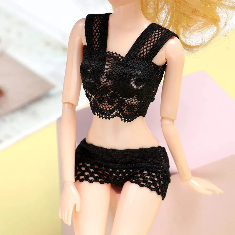 1Set Weiche Spitze Unterwäsche Bh Slip Für 30CM Puppe 1/6 Knickers Für Blythe 1/6 BJD Puppen Top Unterhose für Puppenhaus Kinder Spielzeug