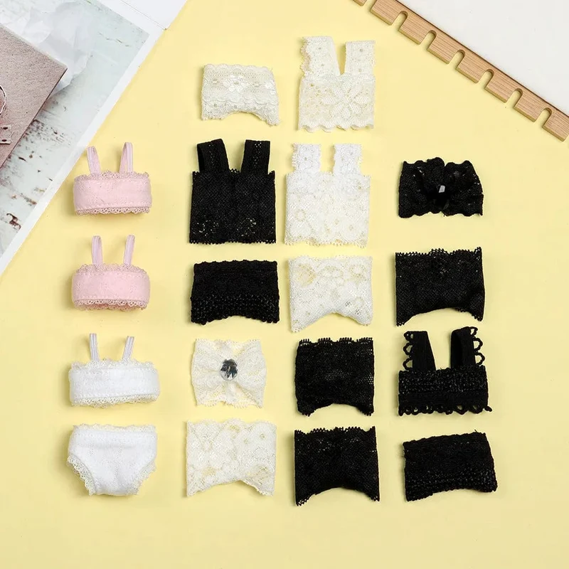 1Set Weiche Spitze Unterwäsche Bh Slip Für 30CM Puppe 1/6 Knickers Für Blythe 1/6 BJD Puppen Top Unterhose für Puppenhaus Kinder Spielzeug