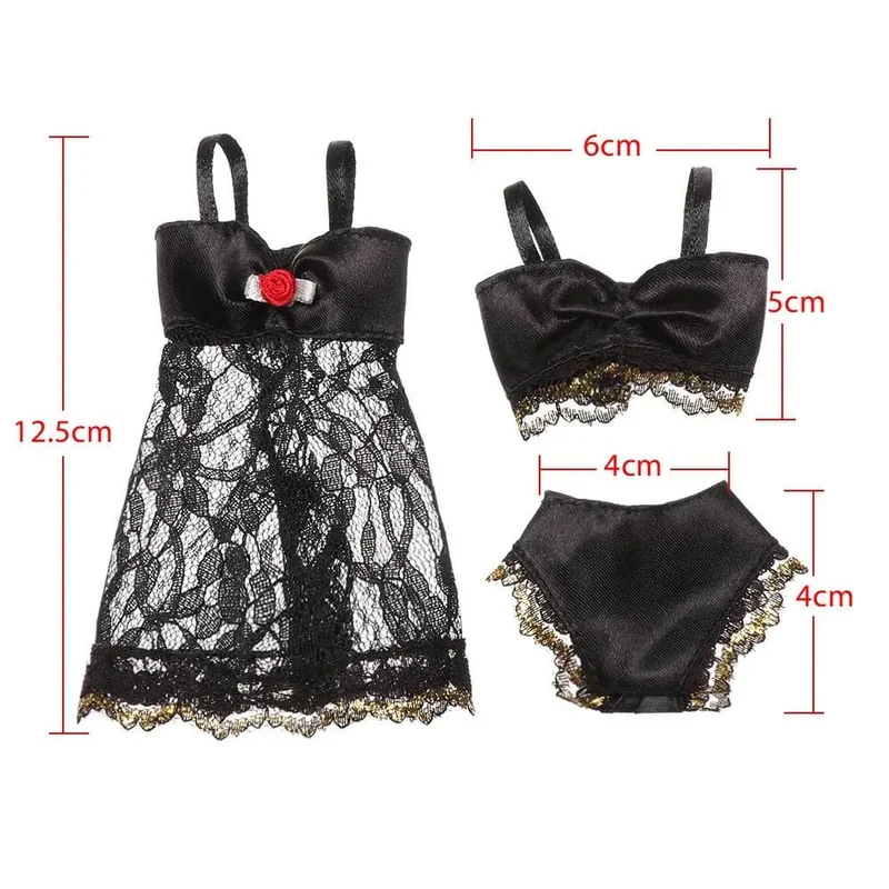 1Set Weiche Spitze Unterwäsche Bh Slip Für 30CM Puppe 1/6 Knickers Für Blythe 1/6 BJD Puppen Top Unterhose für Puppenhaus Kinder Spielzeug