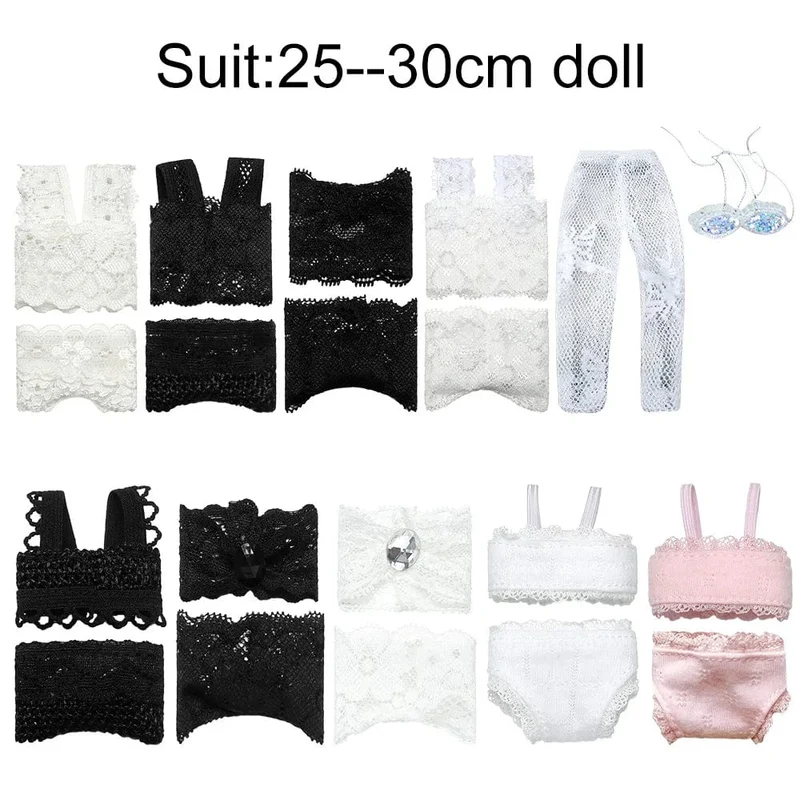 1Set Weiche Spitze Unterwäsche Bh Slip Für 30CM Puppe 1/6 Knickers Für Blythe 1/6 BJD Puppen Top Unterhose für Puppenhaus Kinder Spielzeug
