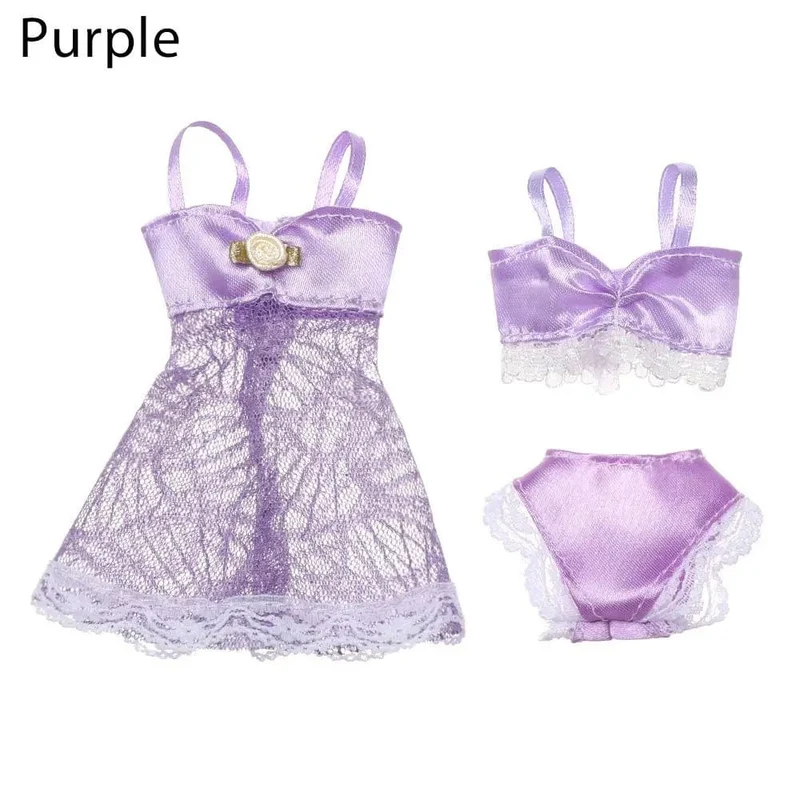 1Set Weiche Spitze Unterwäsche Bh Slip Für 30CM Puppe 1/6 Knickers Für Blythe 1/6 BJD Puppen Top Unterhose für Puppenhaus Kinder Spielzeug