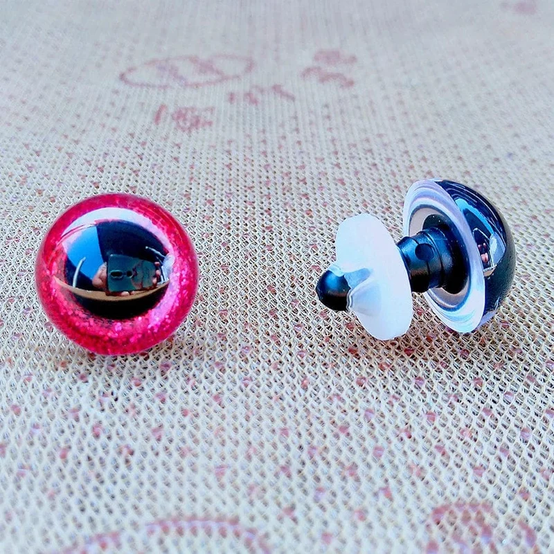 20 Stück 3D-Kunststoff-Glitzer-Sicherheitsaugen für Häkelspielzeug, Amigurumi, Diy-Mix, gemischte Größen, Spielzeugpuppenherstellung, 10/12/14/16/18/20/22 mm