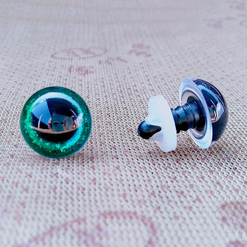20 Stück 3D-Kunststoff-Glitzer-Sicherheitsaugen für Häkelspielzeug, Amigurumi, Diy-Mix, gemischte Größen, Spielzeugpuppenherstellung, 10/12/14/16/18/20/22 mm