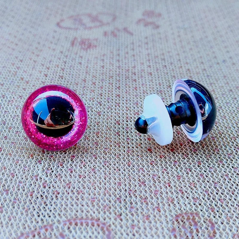 20 Stück 3D-Kunststoff-Glitzer-Sicherheitsaugen für Häkelspielzeug, Amigurumi, Diy-Mix, gemischte Größen, Spielzeugpuppenherstellung, 10/12/14/16/18/20/22 mm