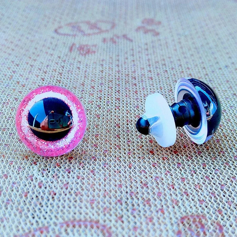 20 Stück 3D-Kunststoff-Glitzer-Sicherheitsaugen für Häkelspielzeug, Amigurumi, Diy-Mix, gemischte Größen, Spielzeugpuppenherstellung, 10/12/14/16/18/20/22 mm