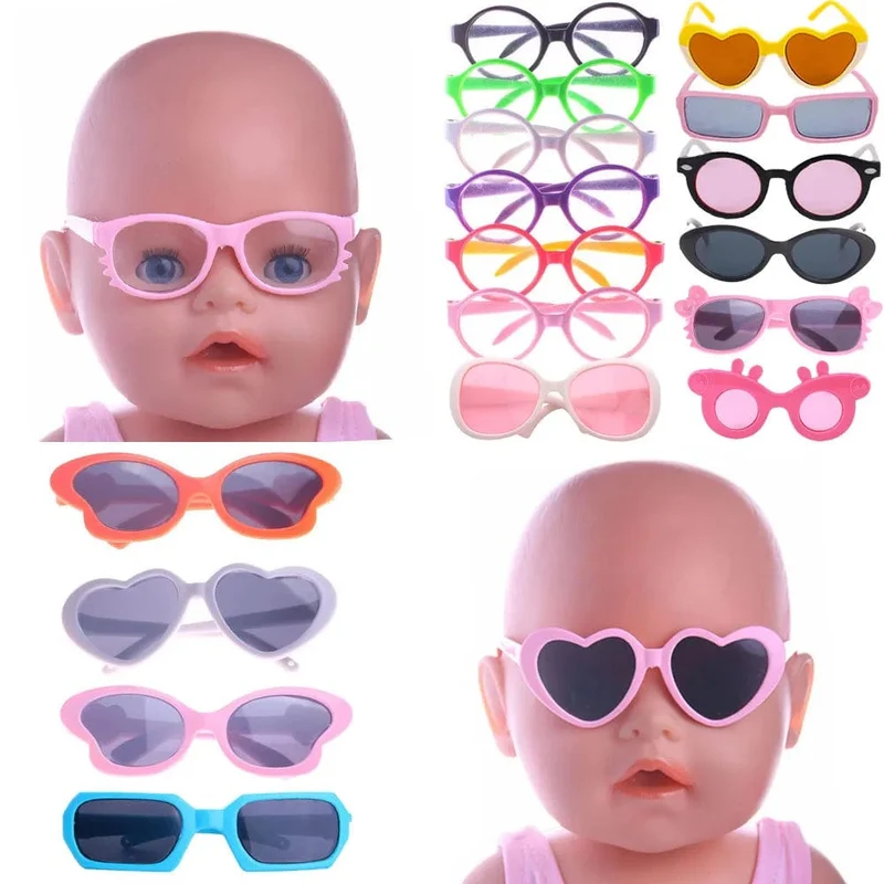 Puppenkleidung, Brille, 10 Farben, Puppenzubehör, passend für 18-Zoll-amerikanische Puppe, Geschenk, 43 cm, geborene Puppe, Baby für das Spielzeug unserer Generation
