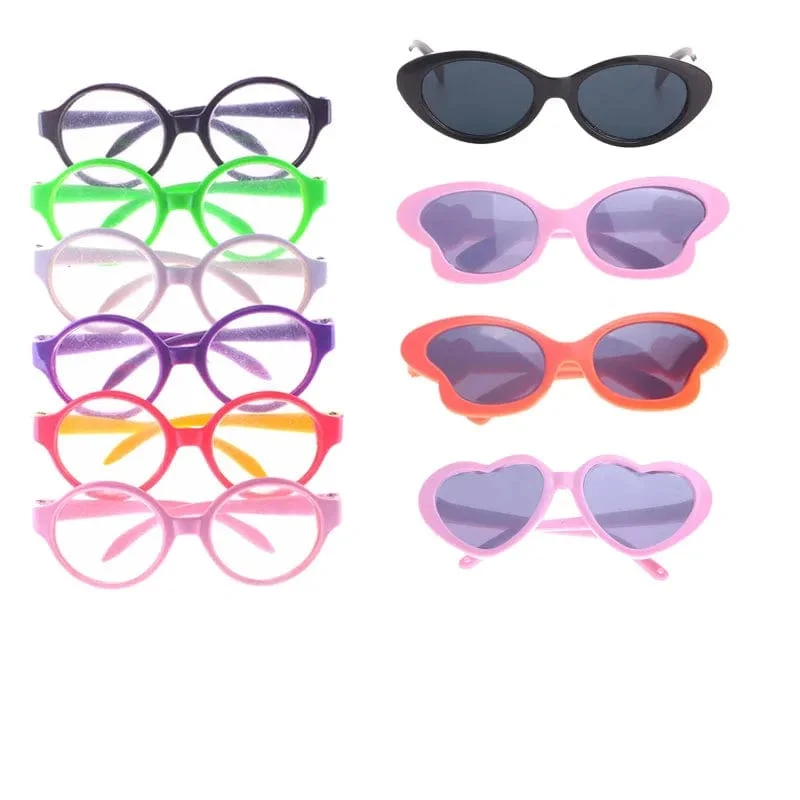 Puppenkleidung, Brille, 10 Farben, Puppenzubehör, passend für 18-Zoll-amerikanische Puppe, Geschenk, 43 cm, geborene Puppe, Baby für das Spielzeug unserer Generation