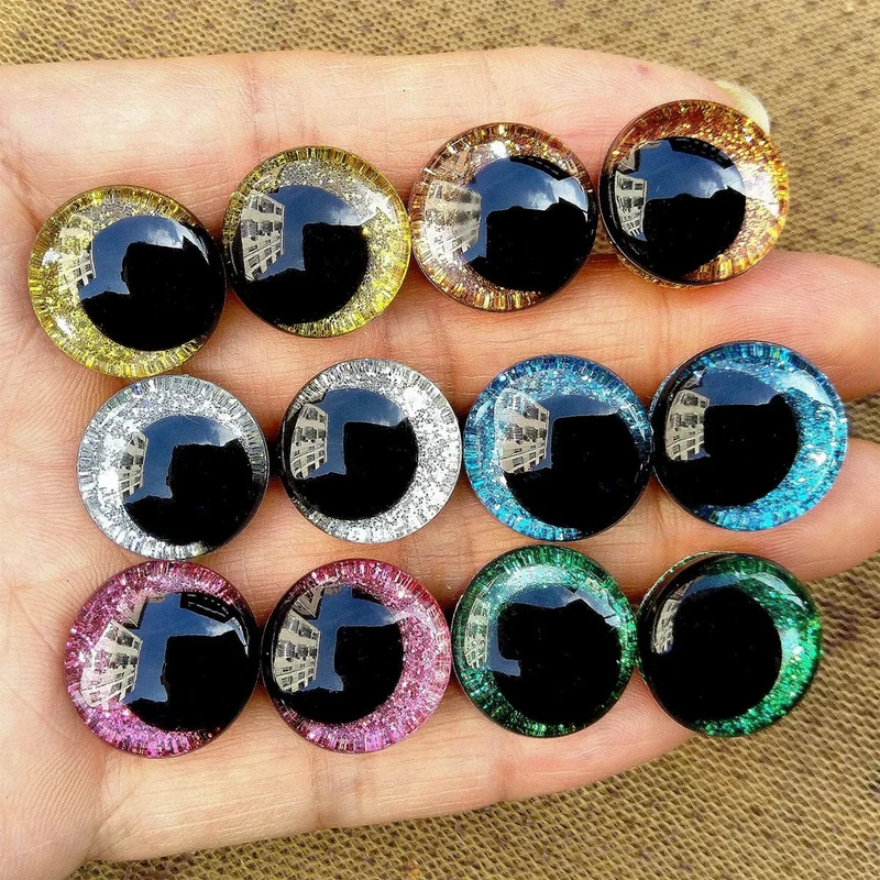 20 teile/los 3D Glitter Sicherheits Augen Für Spielzeug Amigurumi Trapez Gestrickte Kuschelige Filz Plüsch Spielzeug Rote Augen Große Große Größe 16/20/25mm