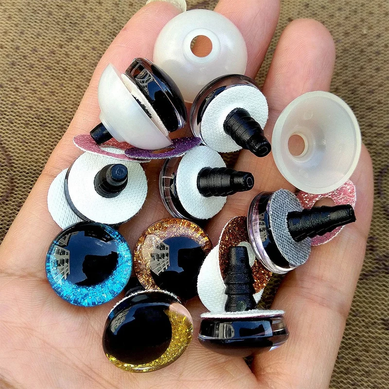 20 teile/los 3D Glitter Sicherheits Augen Für Spielzeug Amigurumi Trapez Gestrickte Kuschelige Filz Plüsch Spielzeug Rote Augen Große Große Größe 16/20/25mm