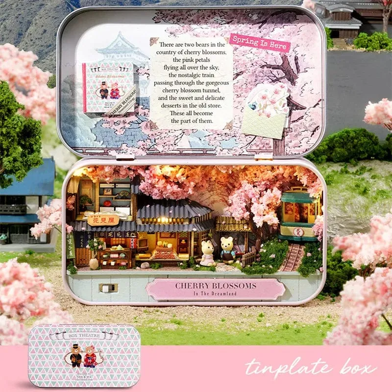 DIY Holz Puppenhäuser Handgemachte Lustige Box Theater Miniatur Box Niedliche Puppenhäuser Bausätze Geschenk Holzspielzeug Für Mädchen