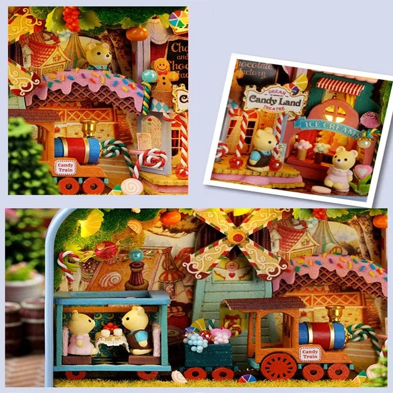 DIY Holz Puppenhäuser Handgemachte Lustige Box Theater Miniatur Box Niedliche Puppenhäuser Bausätze Geschenk Holzspielzeug Für Mädchen