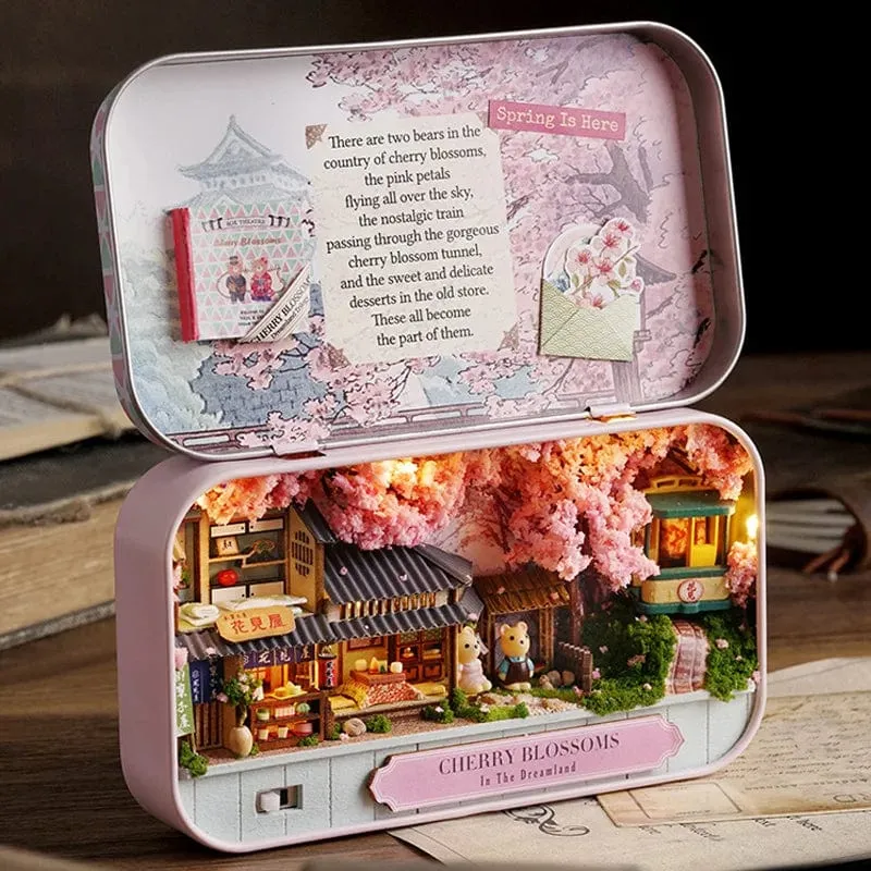 DIY Holz Puppenhäuser Handgemachte Lustige Box Theater Miniatur Box Niedliche Puppenhäuser Bausätze Geschenk Holzspielzeug Für Mädchen