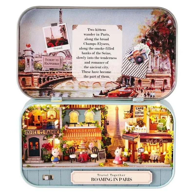 DIY Holz Puppenhäuser Handgemachte Lustige Box Theater Miniatur Box Niedliche Puppenhäuser Bausätze Geschenk Holzspielzeug Für Mädchen
