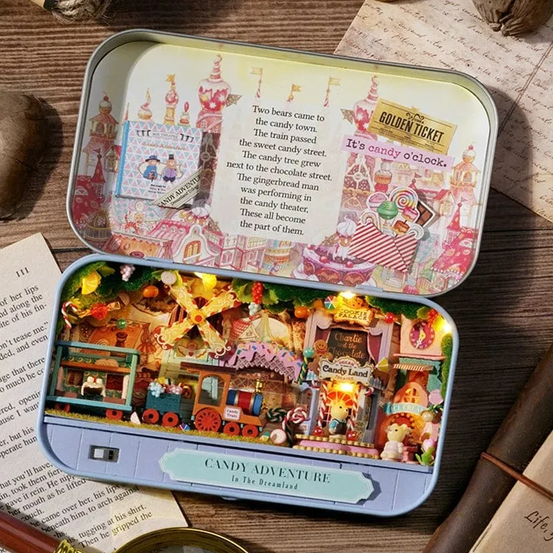 DIY Holz Puppenhäuser Handgemachte Lustige Box Theater Miniatur Box Niedliche Puppenhäuser Bausätze Geschenk Holzspielzeug Für Mädchen