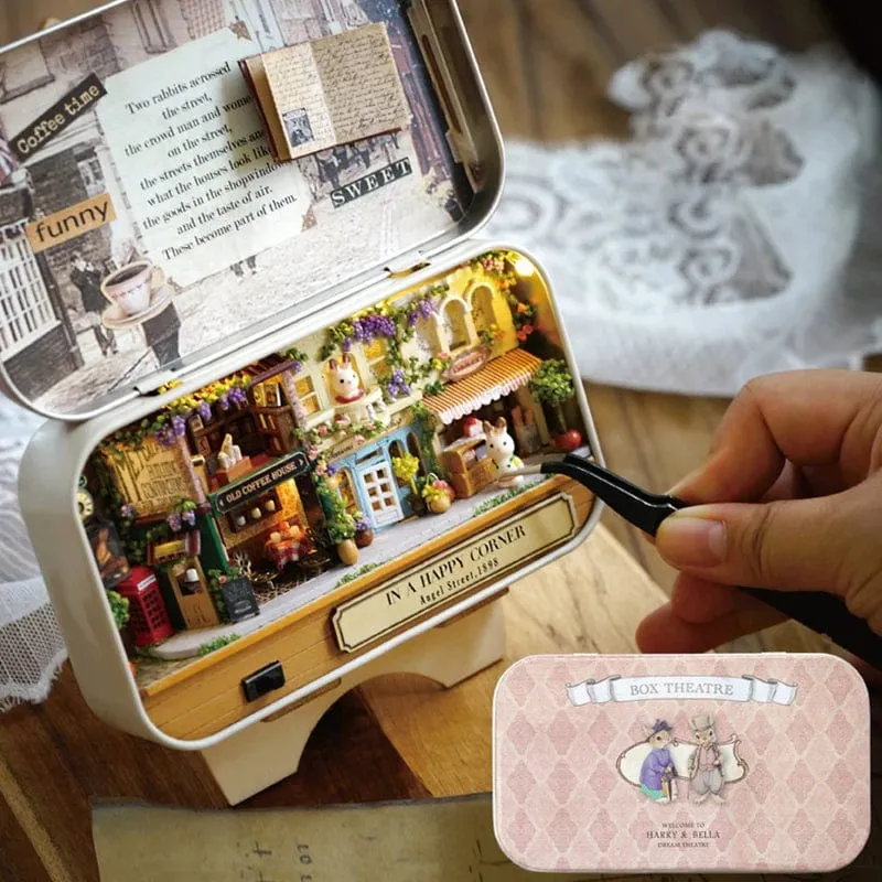 DIY Holz Puppenhäuser Handgemachte Lustige Box Theater Miniatur Box Niedliche Puppenhäuser Bausätze Geschenk Holzspielzeug Für Mädchen