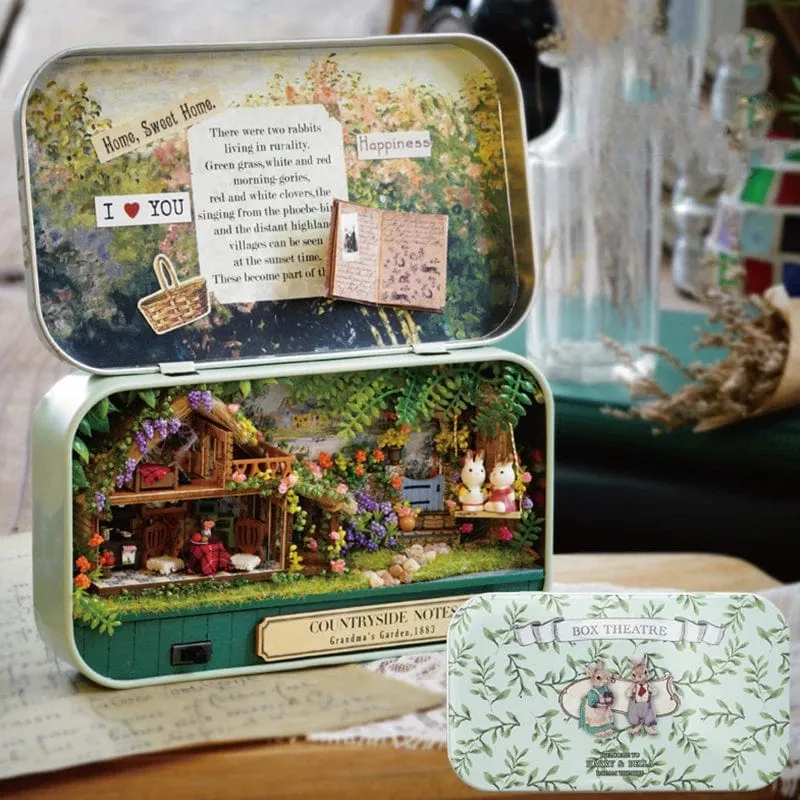DIY Holz Puppenhäuser Handgemachte Lustige Box Theater Miniatur Box Niedliche Puppenhäuser Bausätze Geschenk Holzspielzeug Für Mädchen