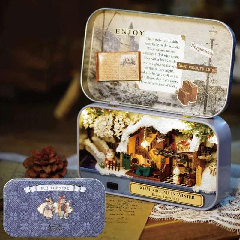 DIY Holz Puppenhäuser Handgemachte Lustige Box Theater Miniatur Box Niedliche Puppenhäuser Bausätze Geschenk Holzspielzeug Für Mädchen