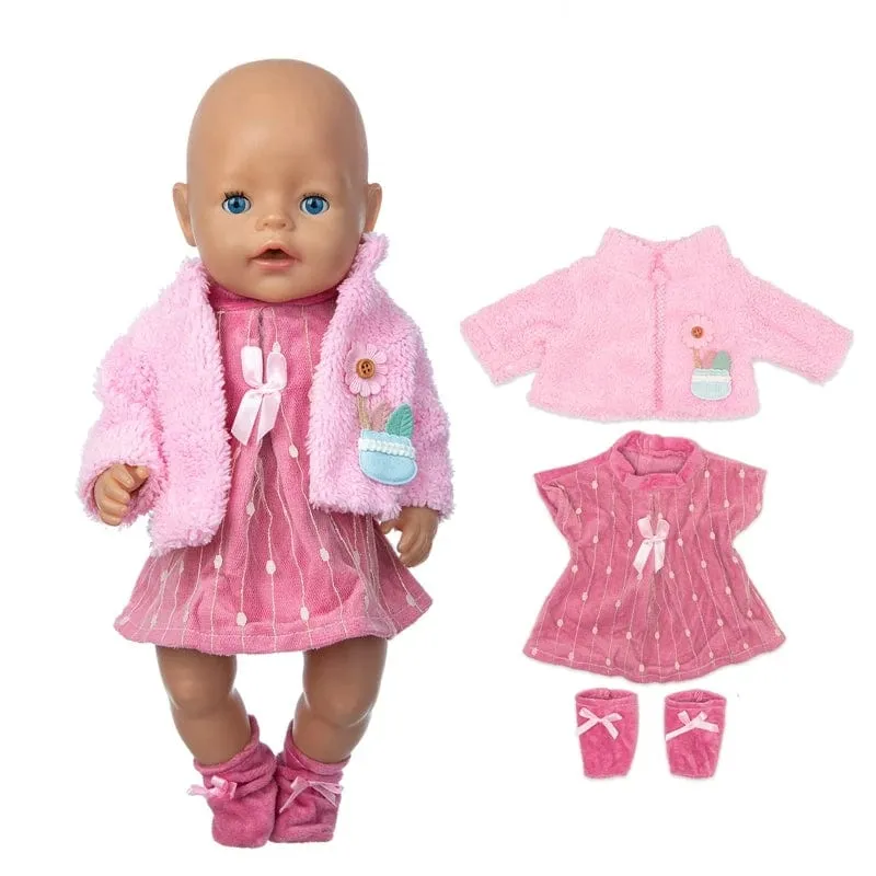 2023 neue Nette frosch Anzüge Fit Für 43cm Baby Puppe 17 Zoll Lebensechte Baby Puppe Kleidung