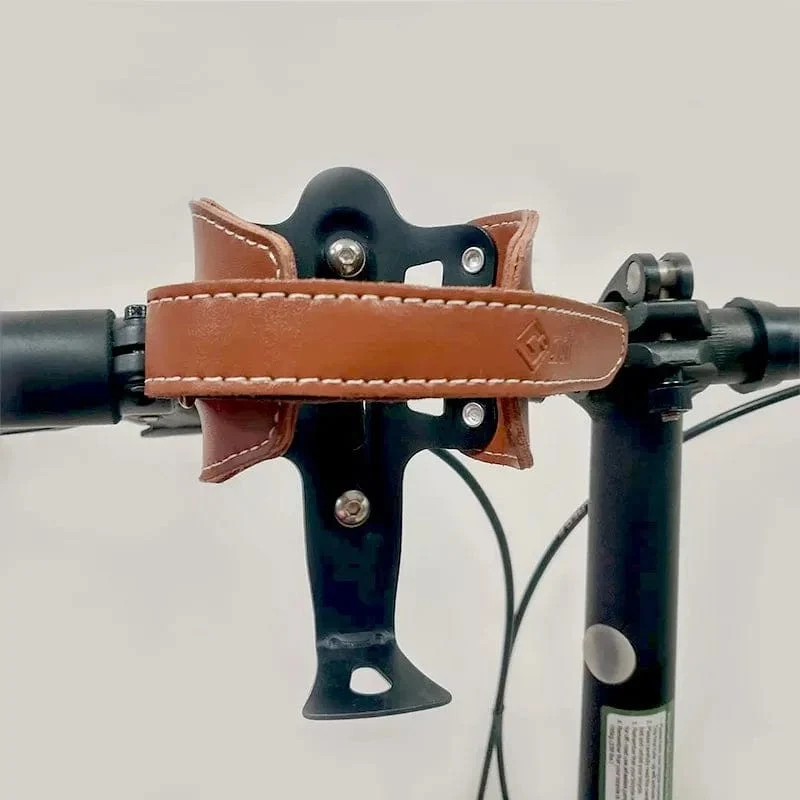 ODI Fahrrad Flaschenhalter Retro Rindsleder Aluminiumlegierung 53g Wasserbecherhalter für MTB Rennrad Faltrad Fahrradausrüstung Fahrradteile