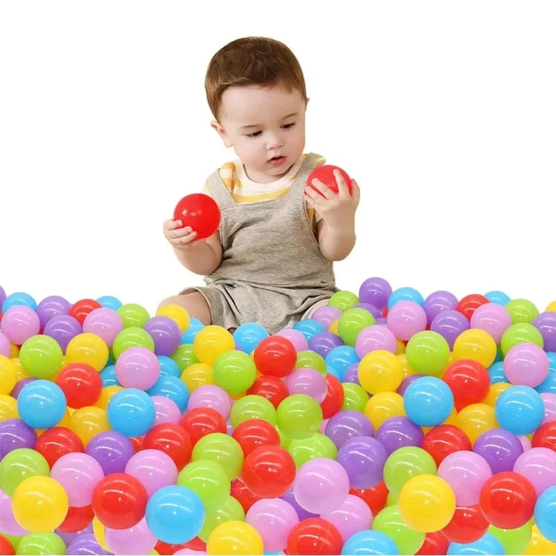 50 Stück Bällebad Bälle aus Kunststoff für Babys, Kinderspielzeug für drinnen und draußen, Wasserbecken, Ozeanwellenbälle, Kindersportspielzeug für Jungen und Mädchen