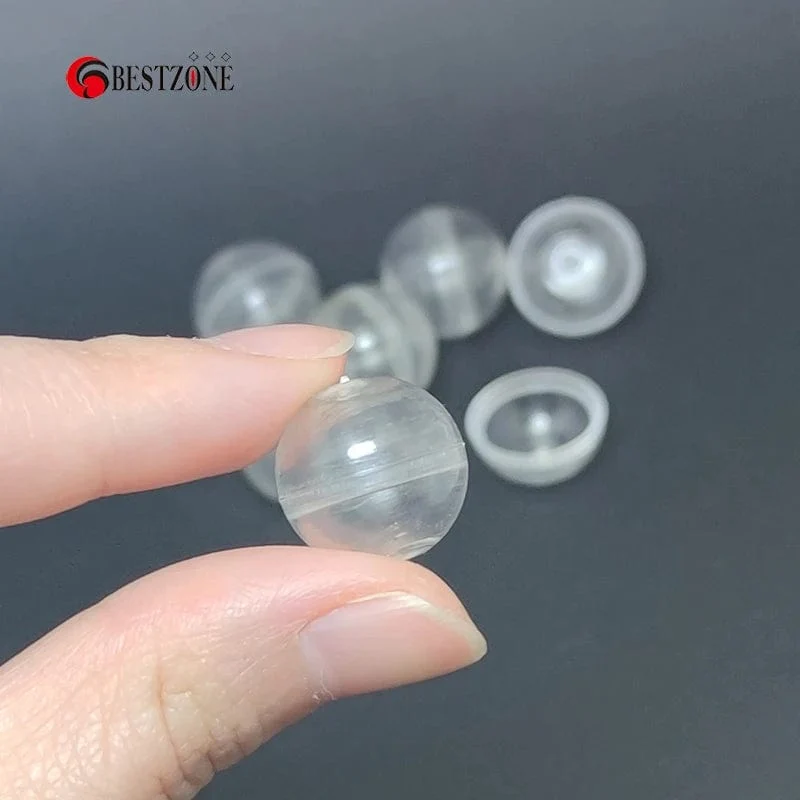 50 Stück 0.59 Zoll Mini 15 MM Sehr kleine klare transparente Kunststoff-PS-Kapsel Spielzeug Überraschungsball Winziger Behälter Dinge Modellbau