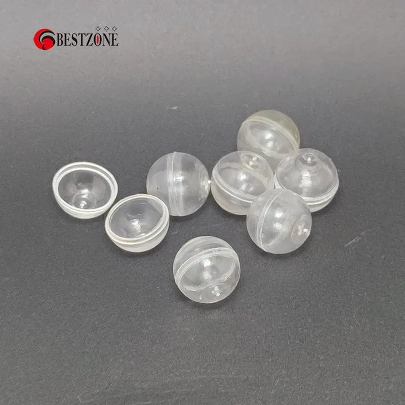50 Stück 0.59 Zoll Mini 15 MM Sehr kleine klare transparente Kunststoff-PS-Kapsel Spielzeug Überraschungsball Winziger Behälter Dinge Modellbau