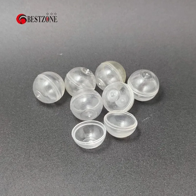 50 Stück 0.59 Zoll Mini 15 MM Sehr kleine klare transparente Kunststoff-PS-Kapsel Spielzeug Überraschungsball Winziger Behälter Dinge Modellbau
