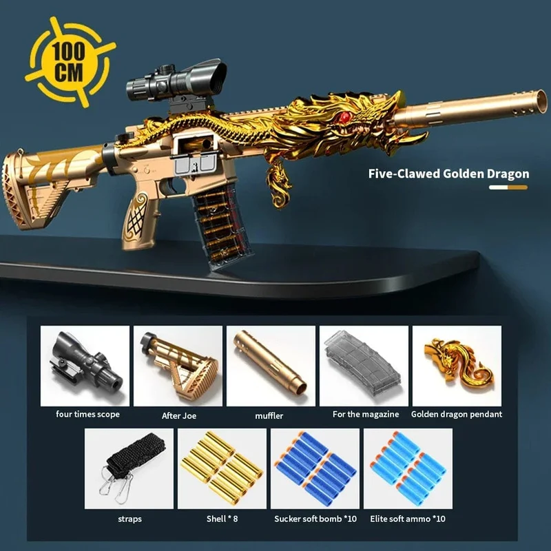 M416 Shell Ejection Soft Bullet Spielzeugpistole EVA Scharfschützengewehr Manuelles Laden Eat Chicken Waffe Jungen Spielzeugpistole CS Kampfspiel Geschenk