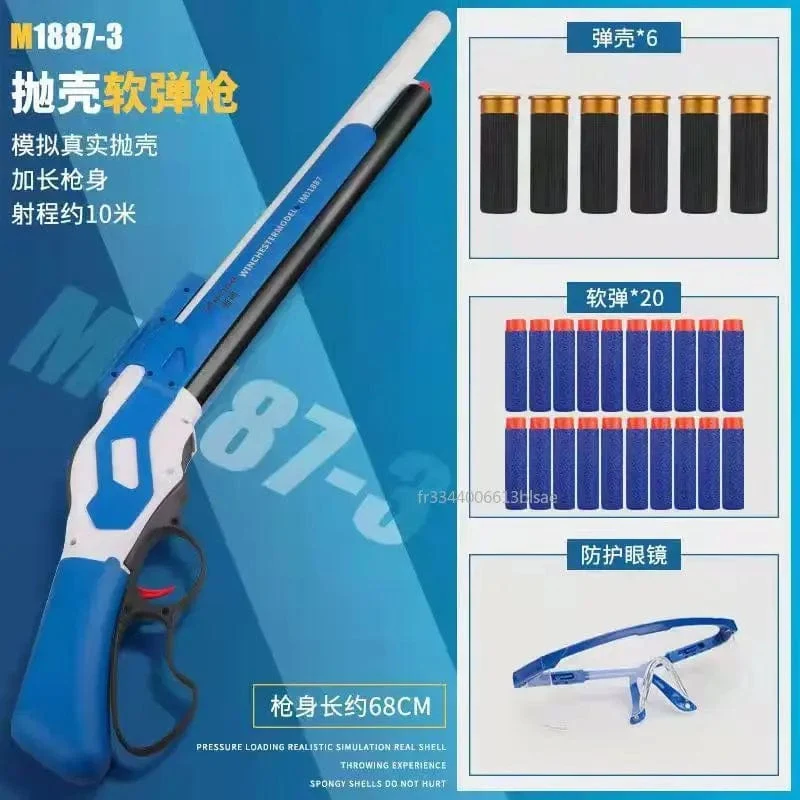 M1887 Winchester Soft Bullet Shell Ejection Throwing Toy Gun Blaster Kunststoff Manual Launcher Modell für Kinder Erwachsene CS Go
