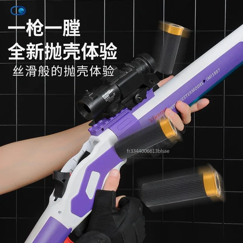 M1887 Winchester Soft Bullet Shell Ejection Throwing Toy Gun Blaster Kunststoff Manual Launcher Modell für Kinder Erwachsene CS Go