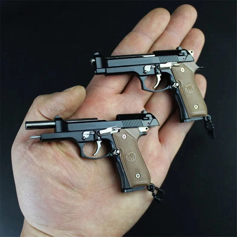 1:3 Massivholz Griff 1911 Metall Schlüsselanhänger Modell Spielzeug Pistole Miniatur Legierung Pistole Sammlung Spielzeug Geschenk Anhänger
