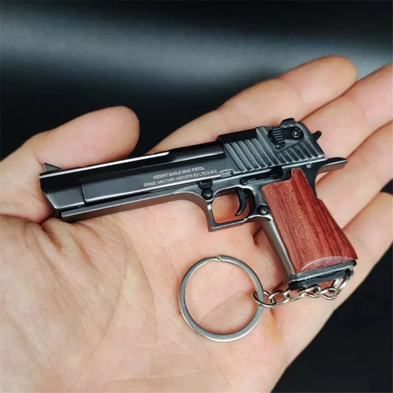 1:3 Massivholz Griff 1911 Metall Schlüsselanhänger Modell Spielzeug Pistole Miniatur Legierung Pistole Sammlung Spielzeug Geschenk Anhänger