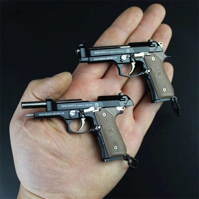 1:3 Massivholz Griff 1911 Metall Schlüsselanhänger Modell Spielzeug Pistole Miniatur Legierung Pistole Sammlung Spielzeug Geschenk Anhänger