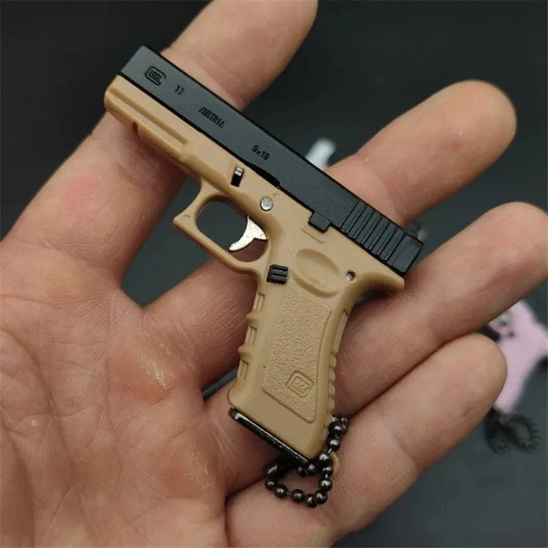 1:3 Massivholz Griff 1911 Metall Schlüsselanhänger Modell Spielzeug Pistole Miniatur Legierung Pistole Sammlung Spielzeug Geschenk Anhänger