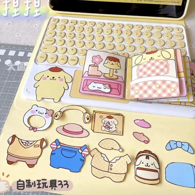 Sanrio Kawali My Melody Cinnamoroll Pochacco Pompompurin Stickerspiele Ruhiges Buch Lustiges DIY Anime Mädchen Geschenk Geschenk Spielzeug für Kinder