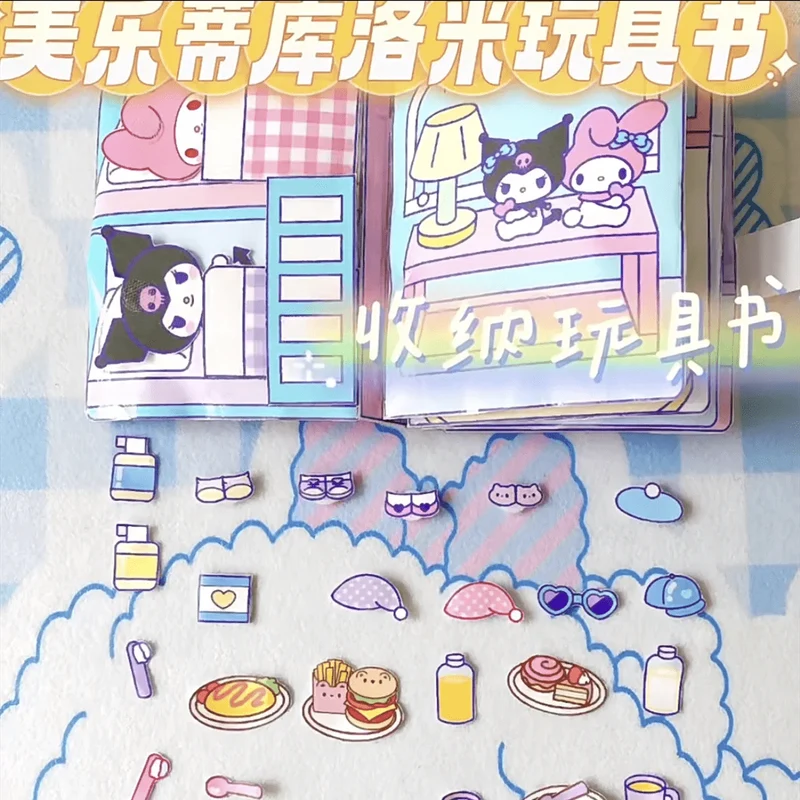 Sanrio Kawali My Melody Cinnamoroll Pochacco Pompompurin Stickerspiele Ruhiges Buch Lustiges DIY Anime Mädchen Geschenk Geschenk Spielzeug für Kinder