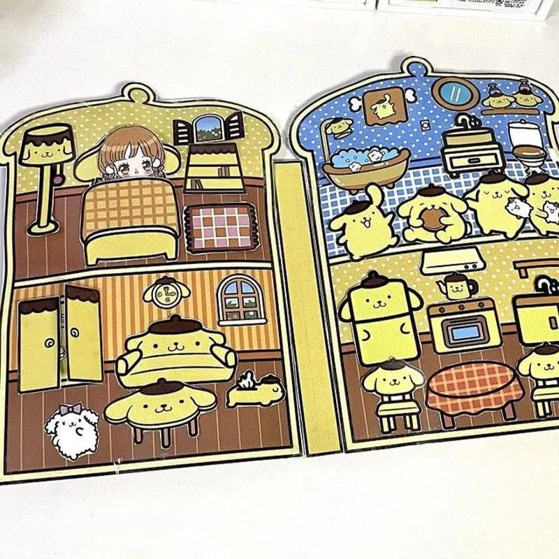 Sanrio Kawali My Melody Cinnamoroll Pochacco Pompompurin Stickerspiele Ruhiges Buch Lustiges DIY Anime Mädchen Geschenk Geschenk Spielzeug für Kinder